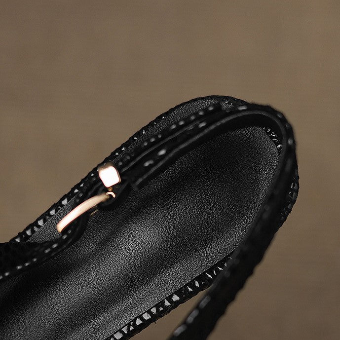 Celiane Pointed Leather Slingback Heels