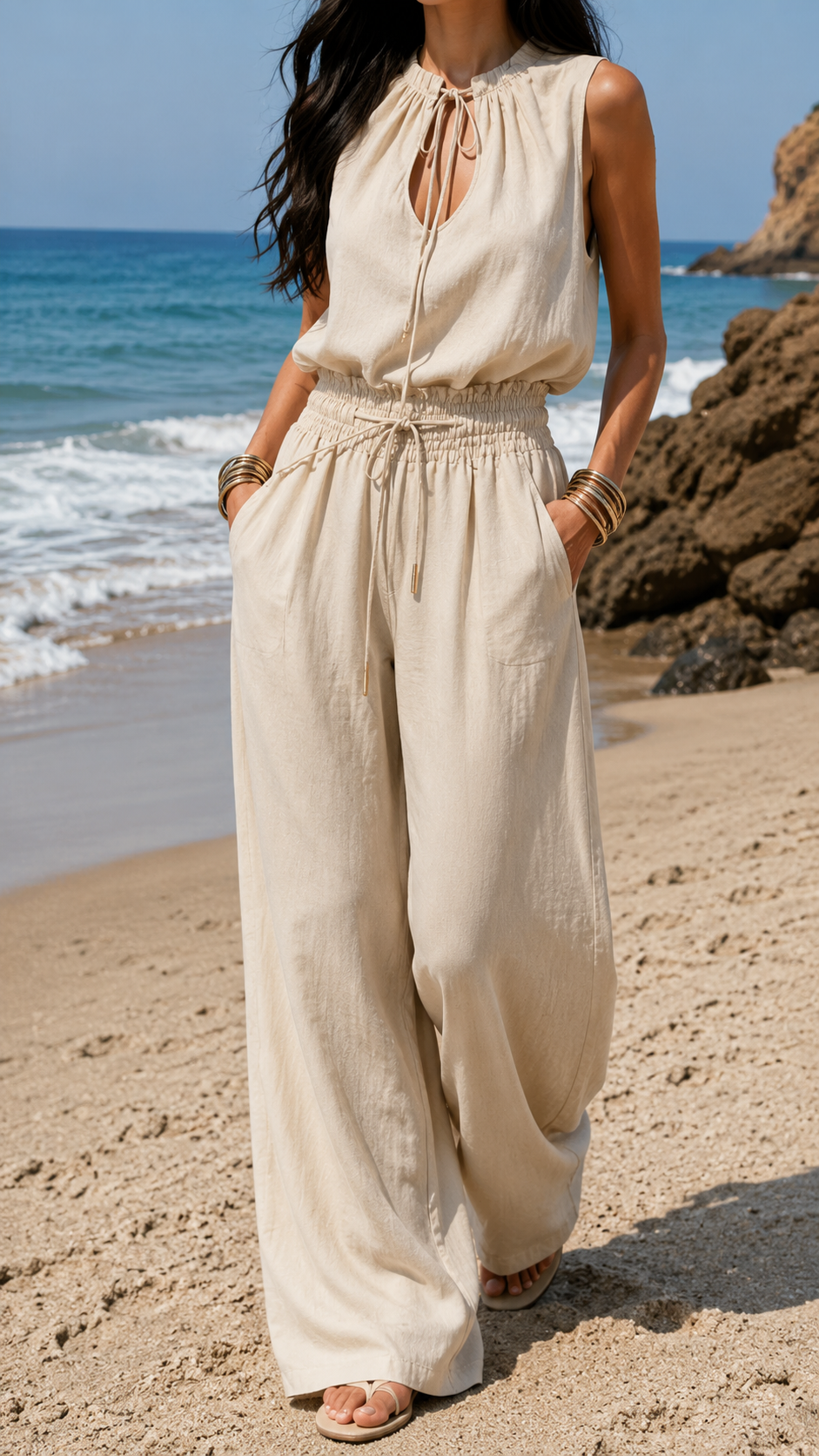White Sand Boho Jumpsuit