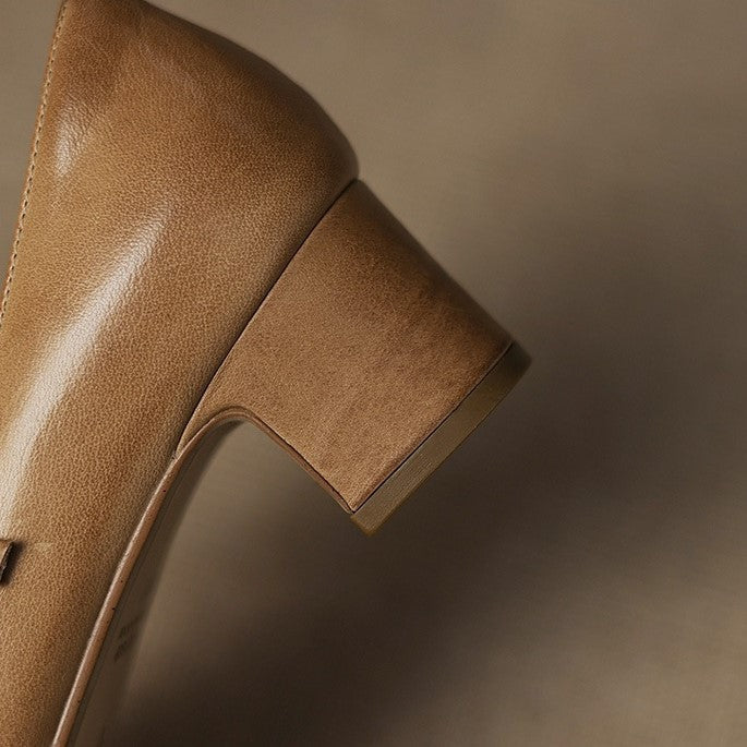 Corinne Round Toe Leather Mary Jane