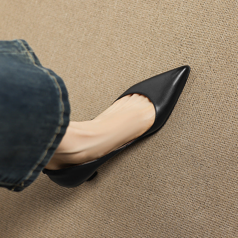 Calenne Leather Cat Heels