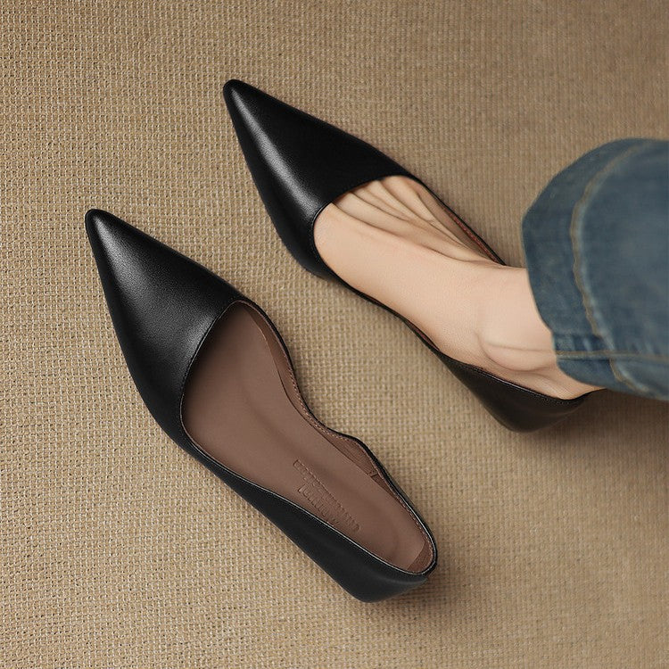 Orlisse Leather Cat Heel Pumps