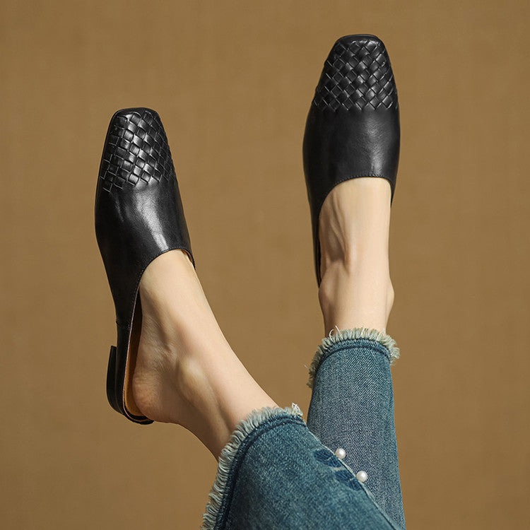 Breathable Real Leather Mules