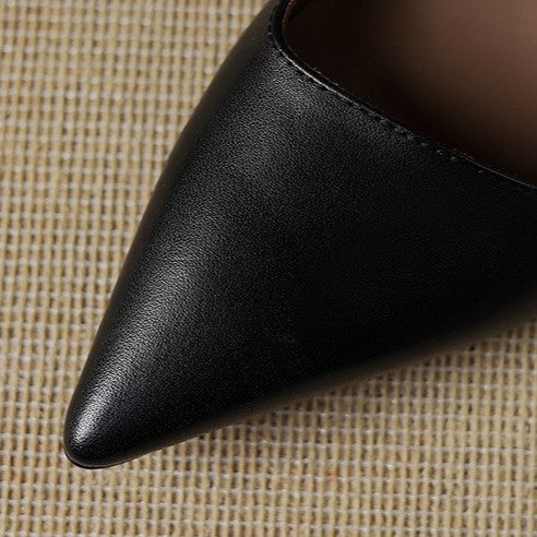 Orlisse Leather Cat Heel Pumps