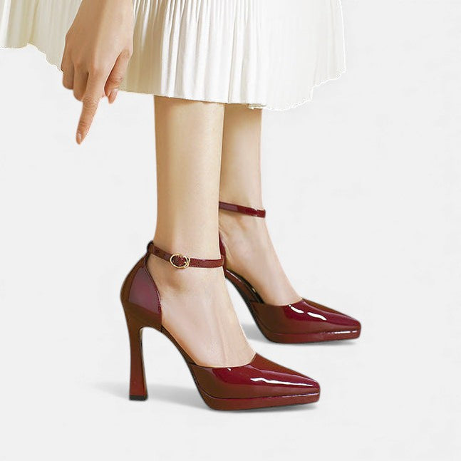 Polished Elegant Real Leather Heels