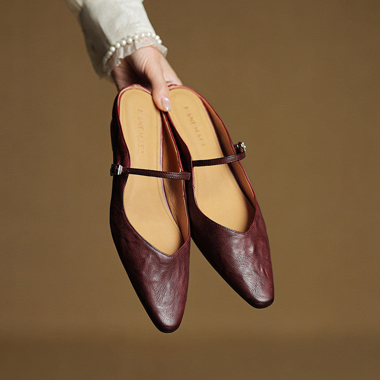 Vintage Real Leather Mules