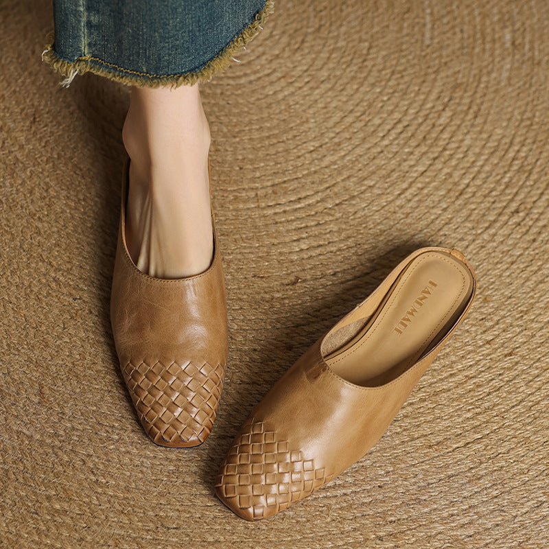Breathable Real Leather Mules