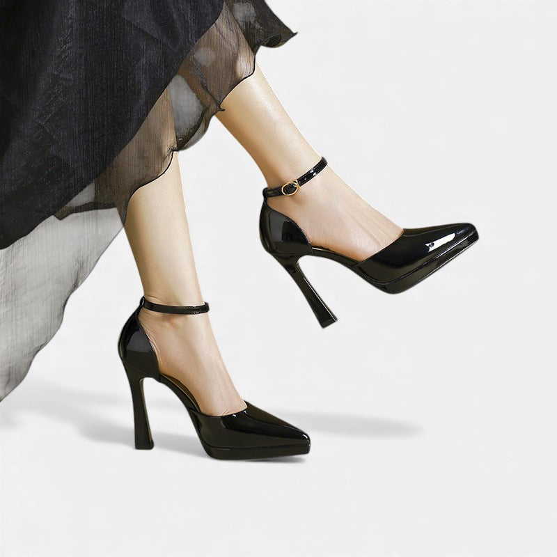 Polished Elegant Real Leather Heels