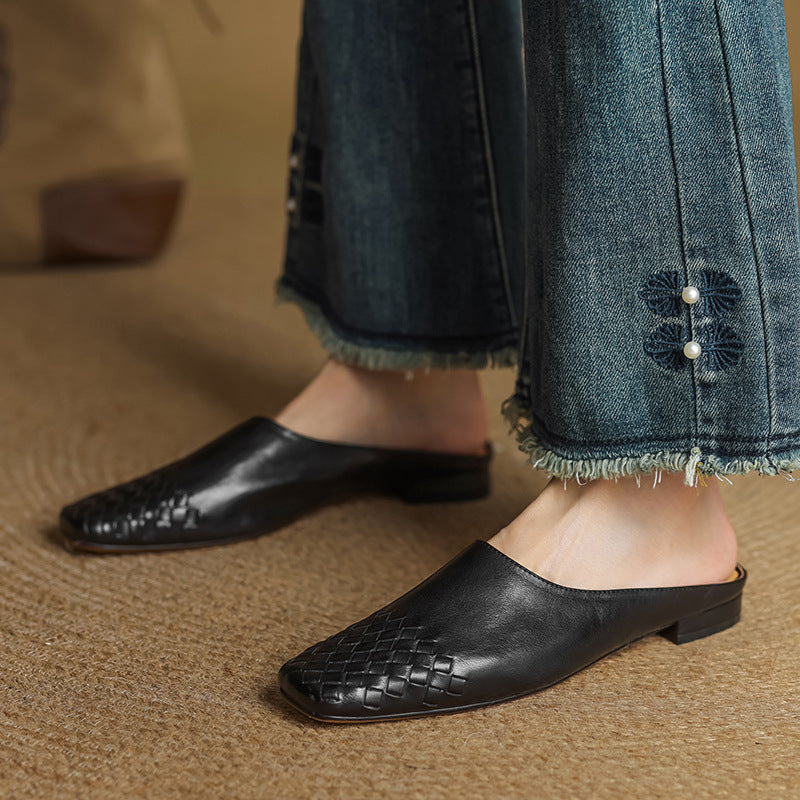 Breathable Real Leather Mules