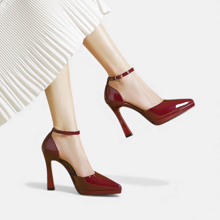 Polished Elegant Real Leather Heels