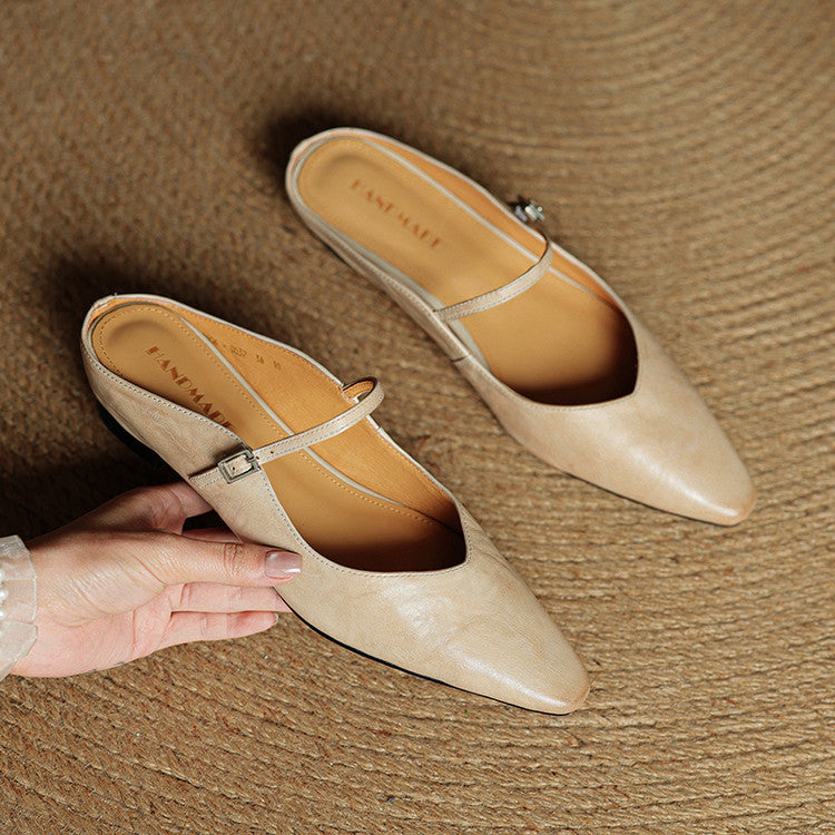 Vintage Real Leather Mules