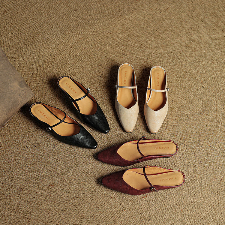 Vintage Real Leather Mules