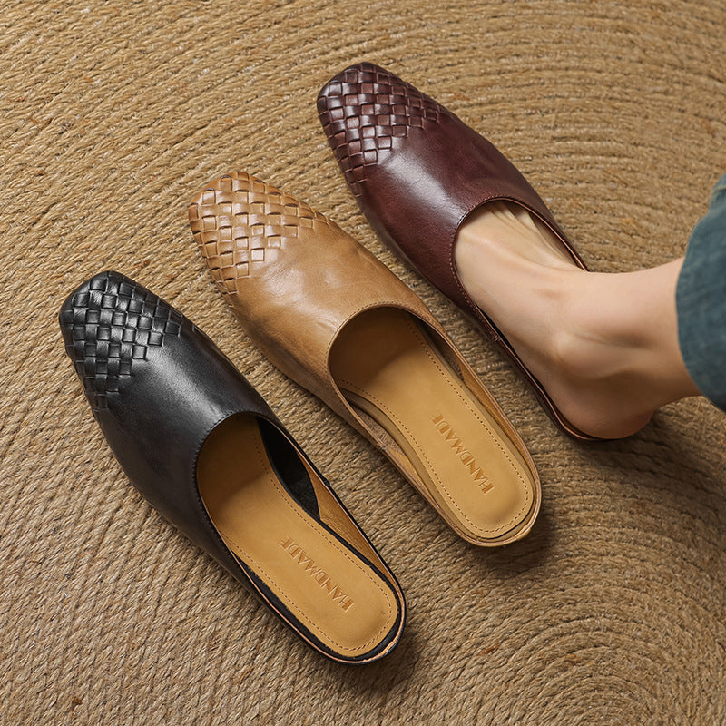Breathable Real Leather Mules