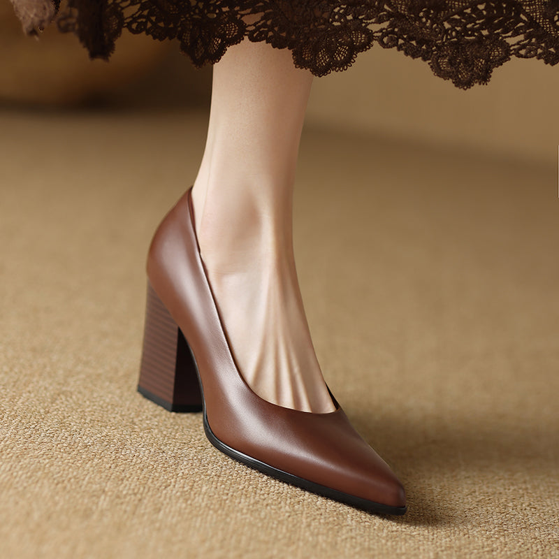 Elegant Eclipse Real Leather Pumps