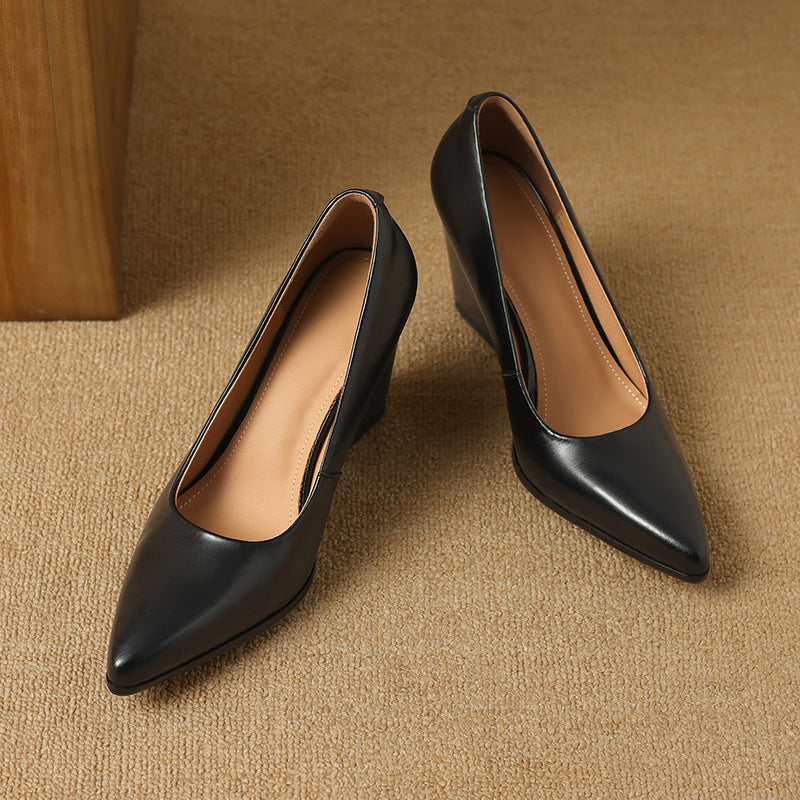 Elegant Eclipse Real Leather Pumps
