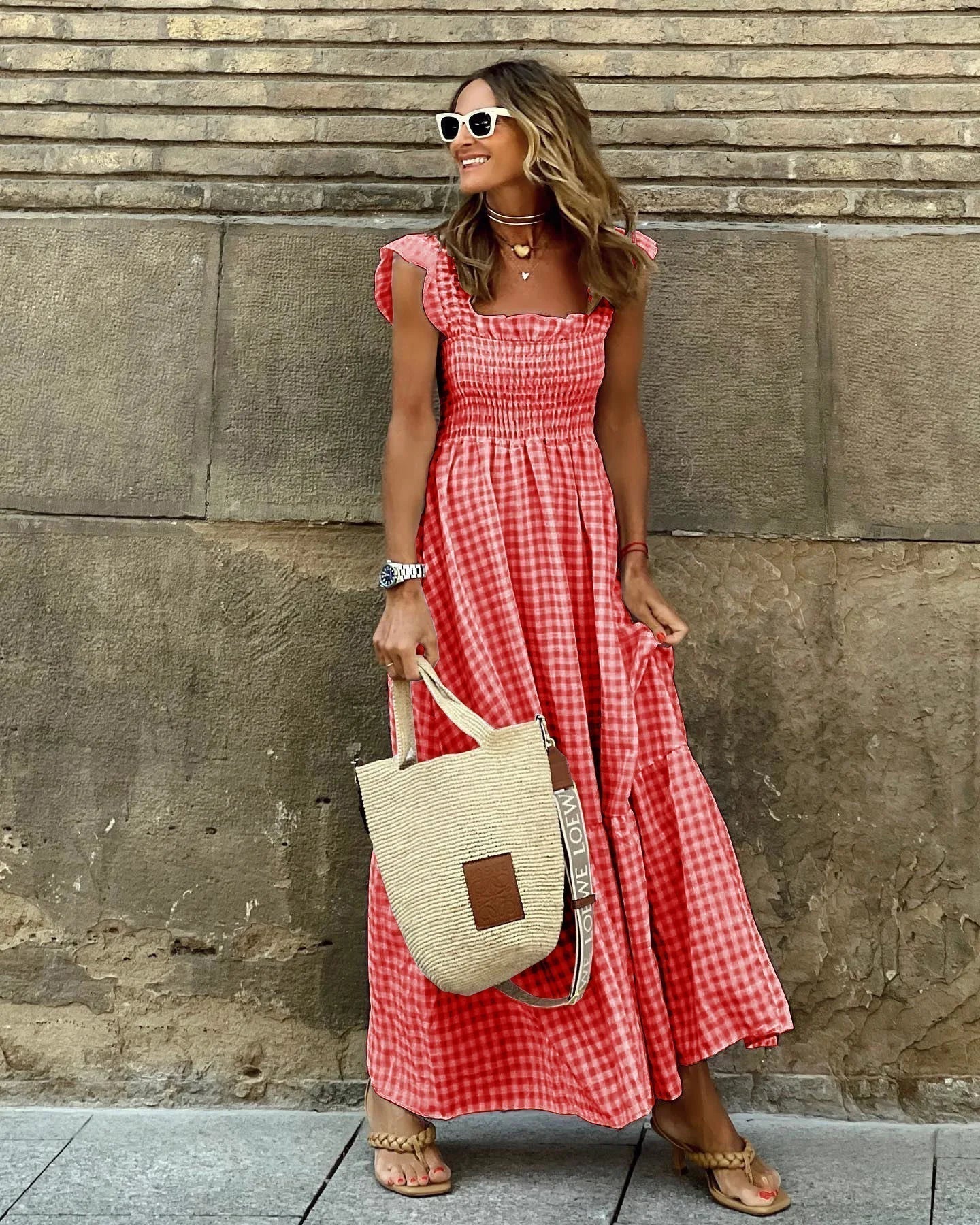 FRANCESCA | Checkered Dress with Retro Cut for Instant Elegance and Daily Comfort