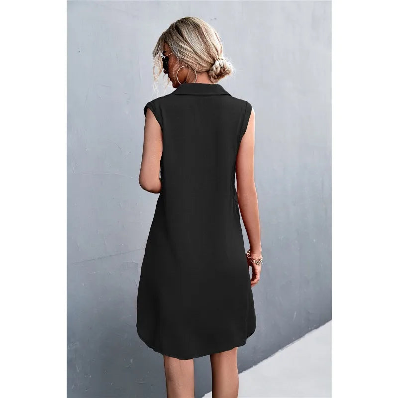 RILEY | Collared Shirt Dress with Side Slit