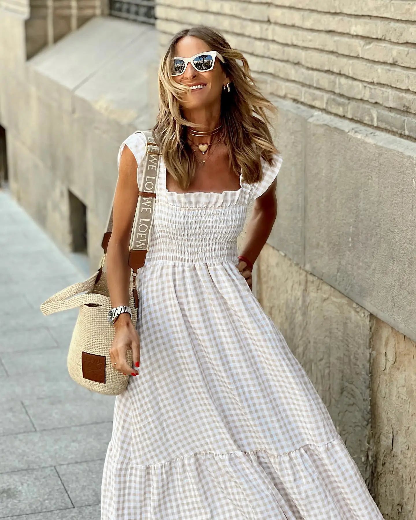FRANCESCA | Checkered Dress with Retro Cut for Instant Elegance and Daily Comfort