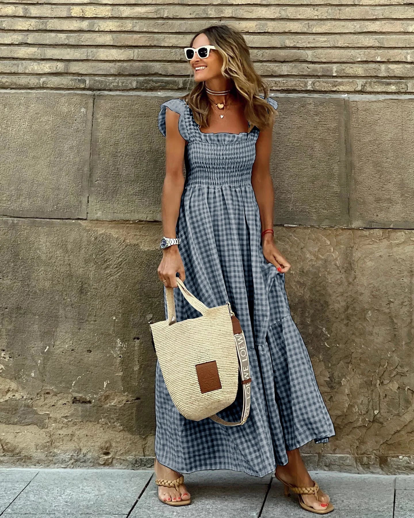 FRANCESCA | Checkered Dress with Retro Cut for Instant Elegance and Daily Comfort