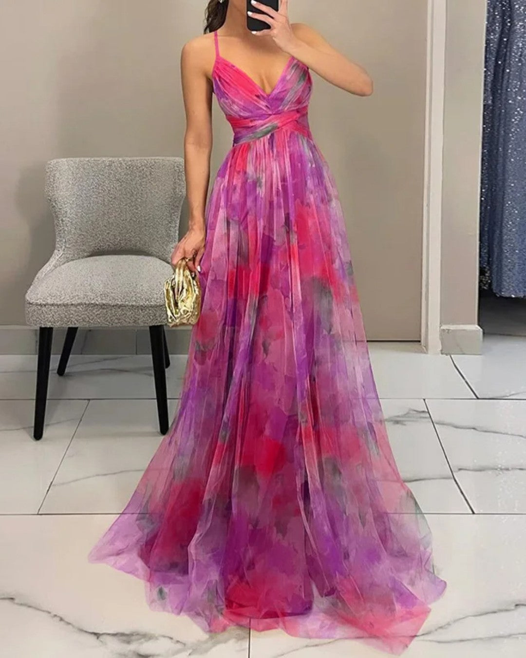 Giselle | Enchanting Maxi Dress with Floral Print