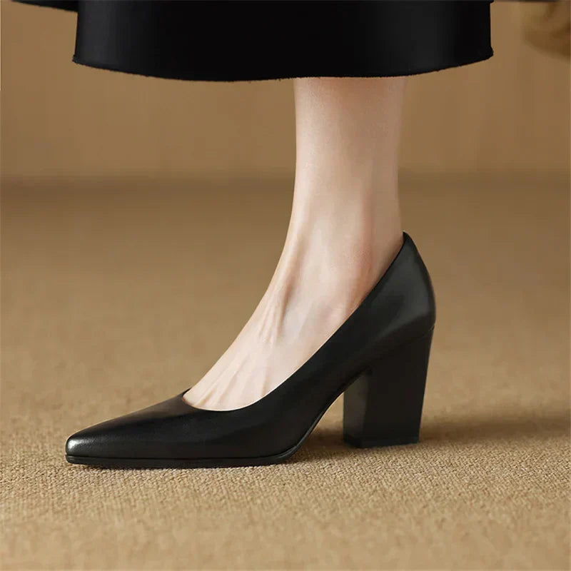 Elegant Eclipse Real Leather Pumps