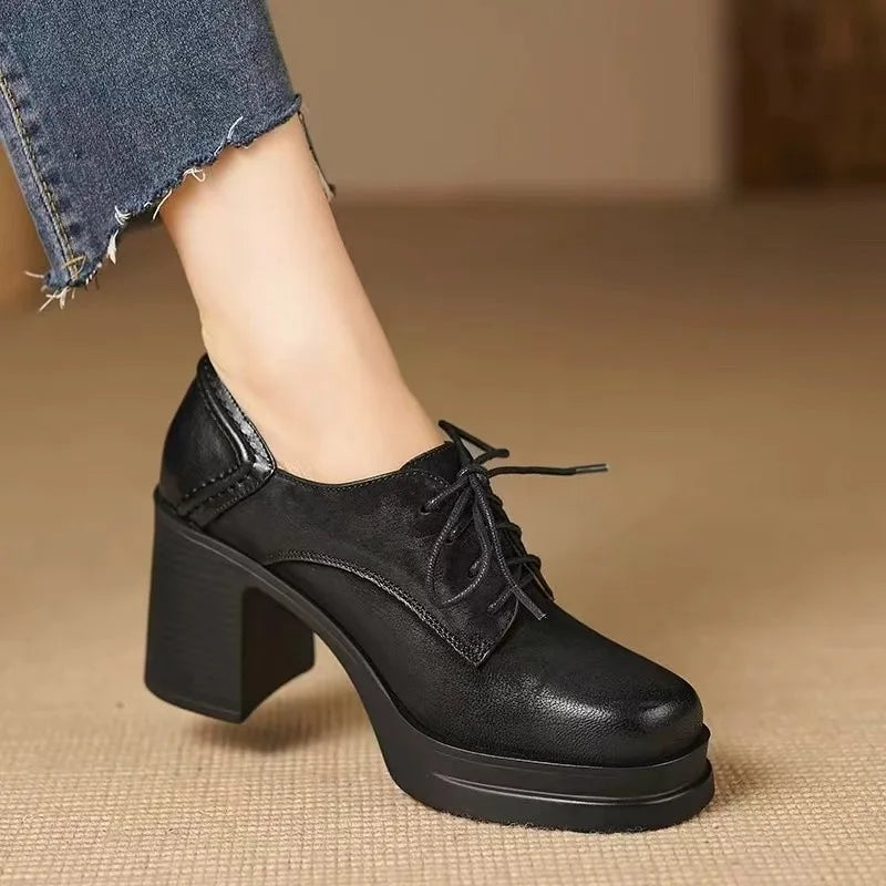 Midnight Muse Real Leather Pumps