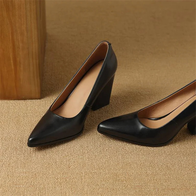 Elegant Eclipse Real Leather Pumps
