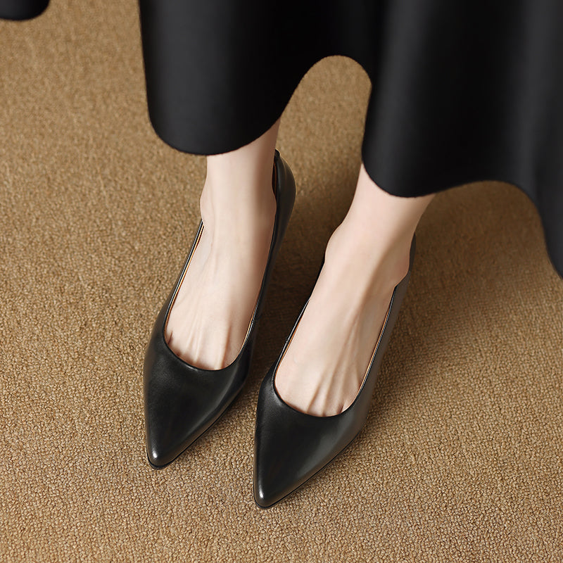 Elegant Eclipse Real Leather Pumps