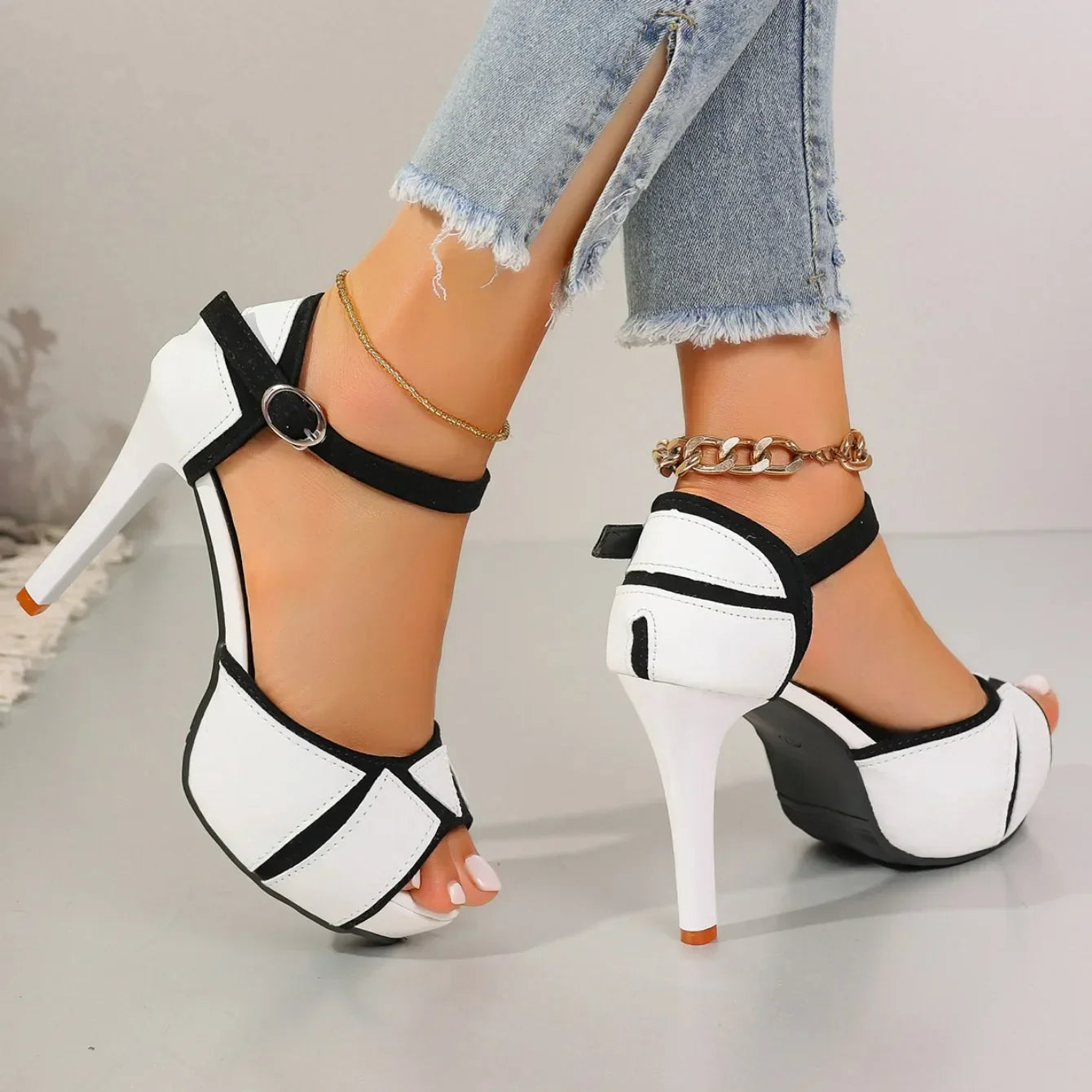 ELEGANT REAL LEATHER HEELS