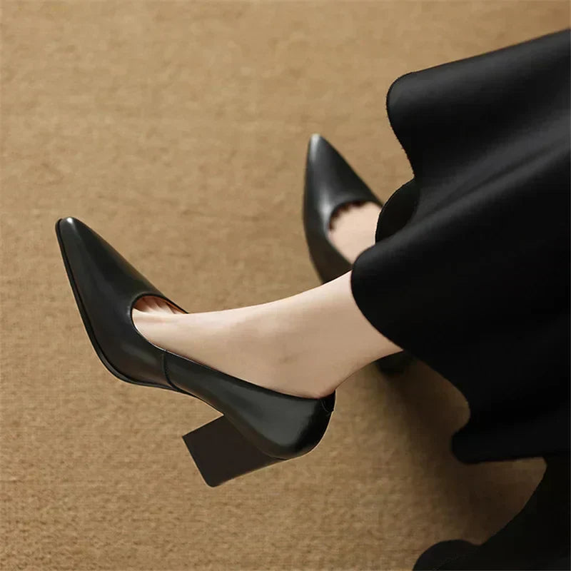 Elegant Eclipse Real Leather Pumps