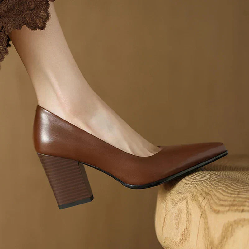 Elegant Eclipse Real Leather Pumps