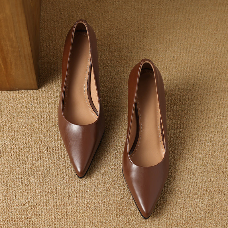 Elegant Eclipse Real Leather Pumps