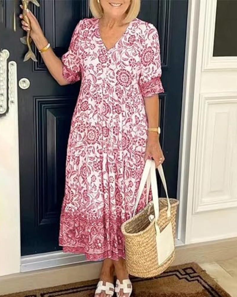 GIULIA | Elegant Floral Dress with Everyday Comfort for All Occasions