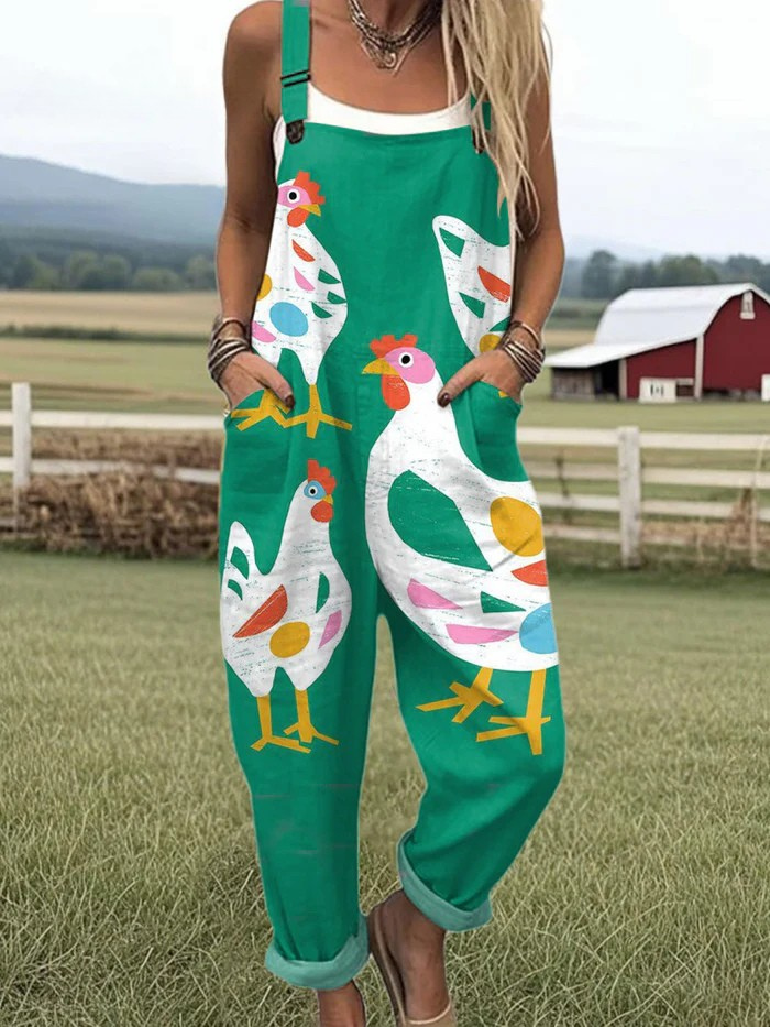 ROXY | Whimsical Chicken Overalls with Effortless Farmhouse Flair