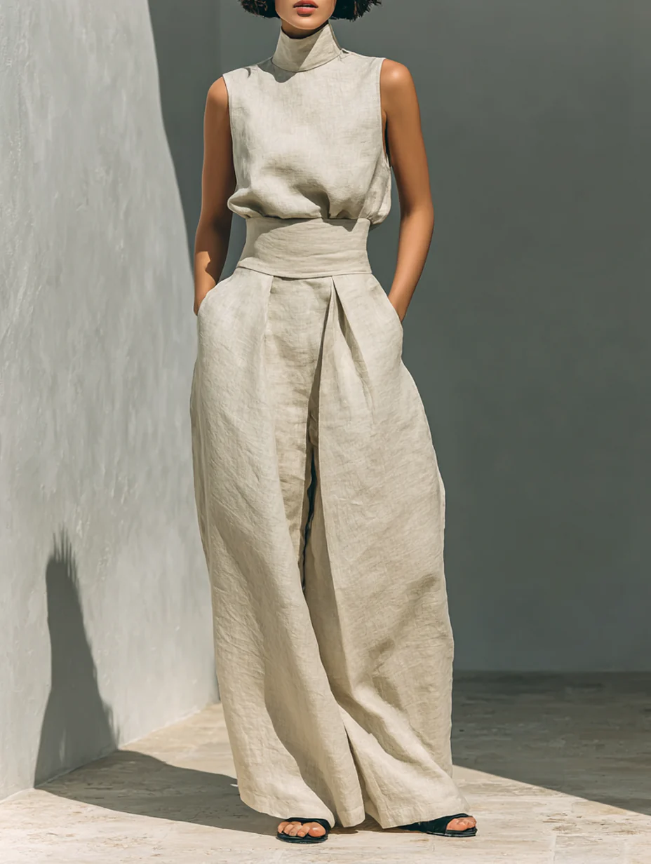 Sienna Sleeveless Top and Wide-leg Pants Set
