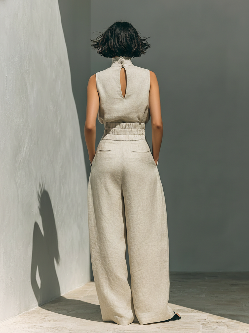 Sienna Sleeveless Top and Wide-leg Pants Set