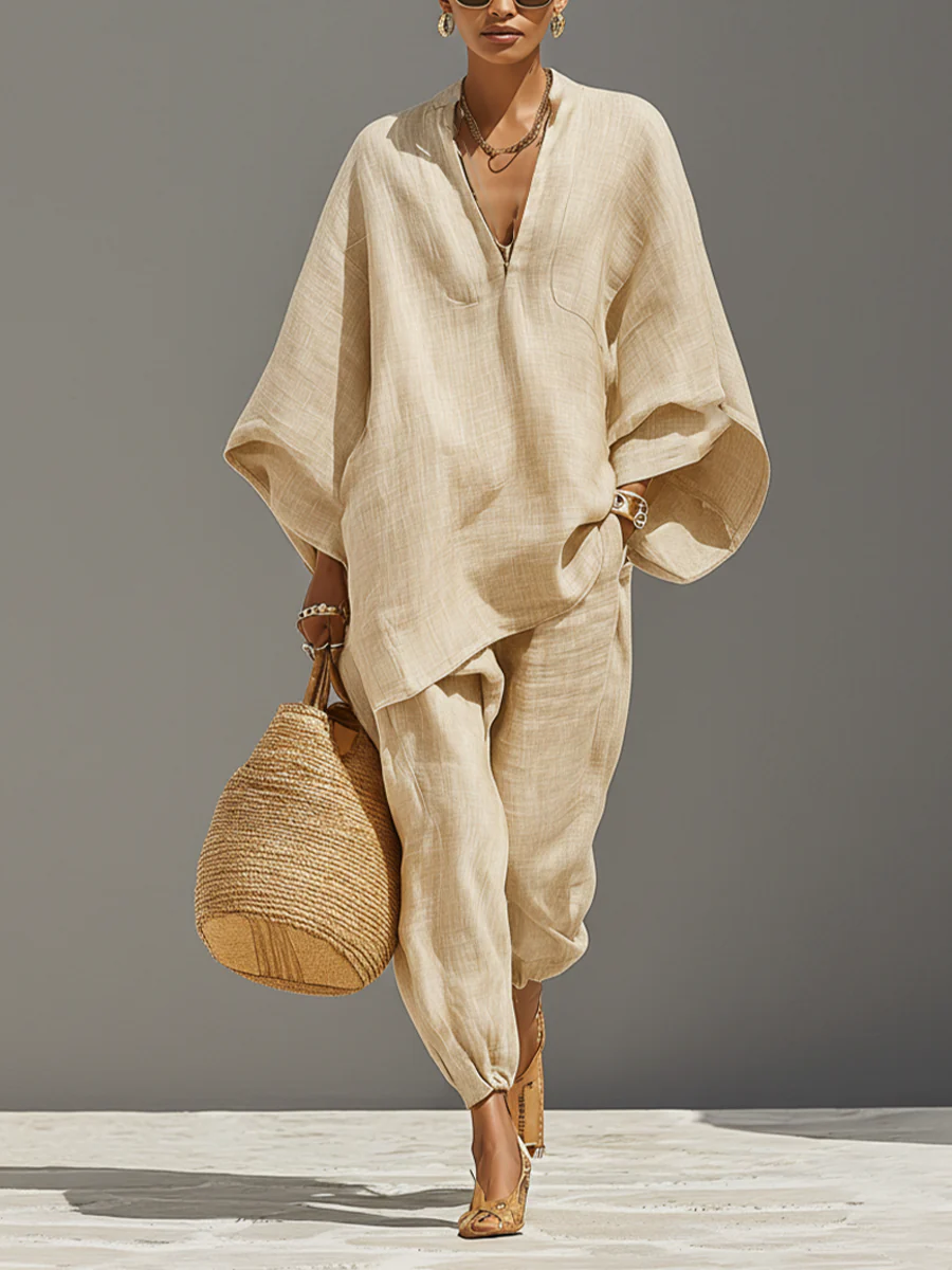 Kiera Asymmetrical Hem Top and Jogger Pants Suit