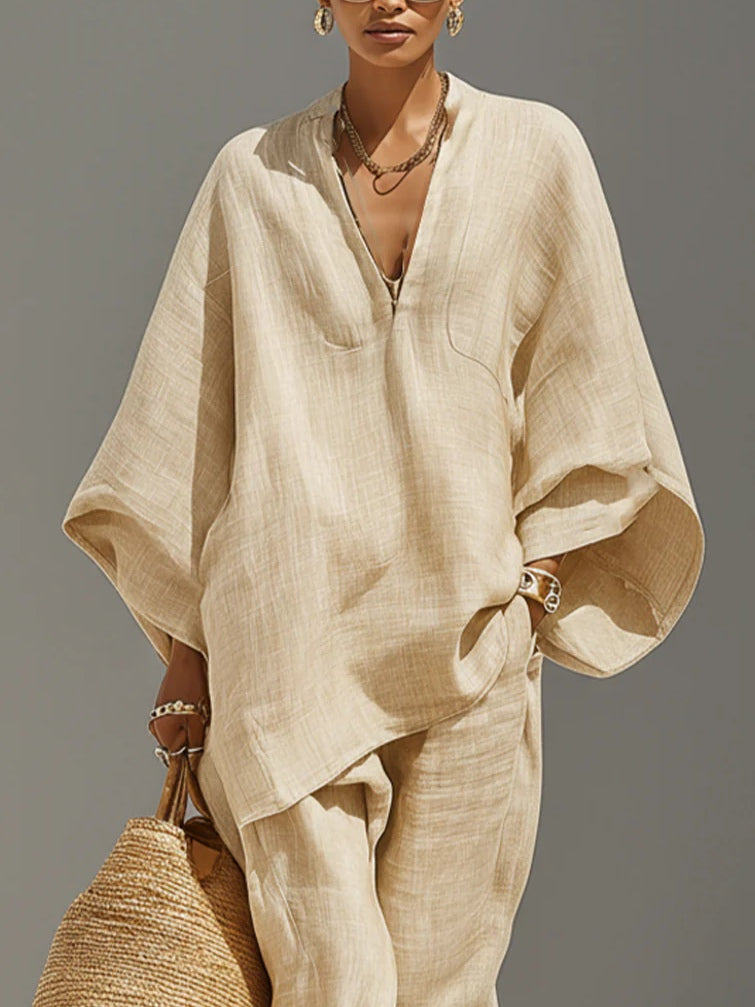 Kiera Asymmetrical Hem Top and Jogger Pants Suit