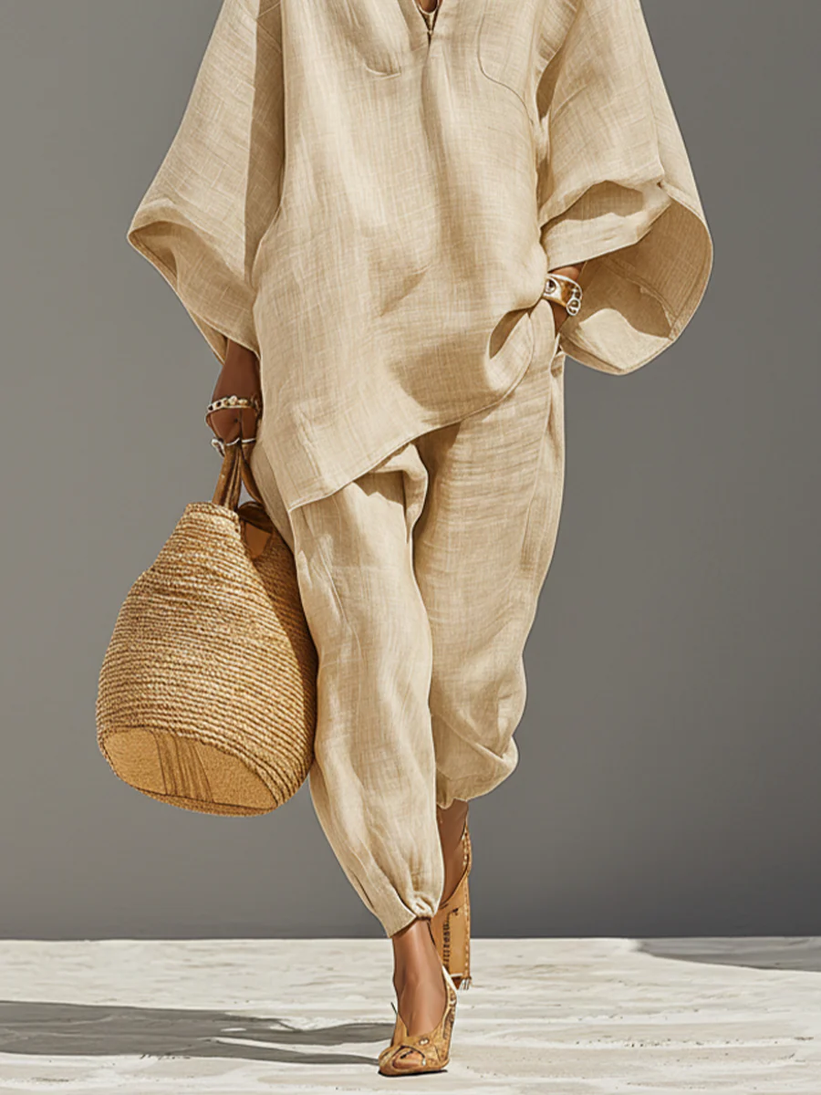 Kiera Asymmetrical Hem Top and Jogger Pants Suit