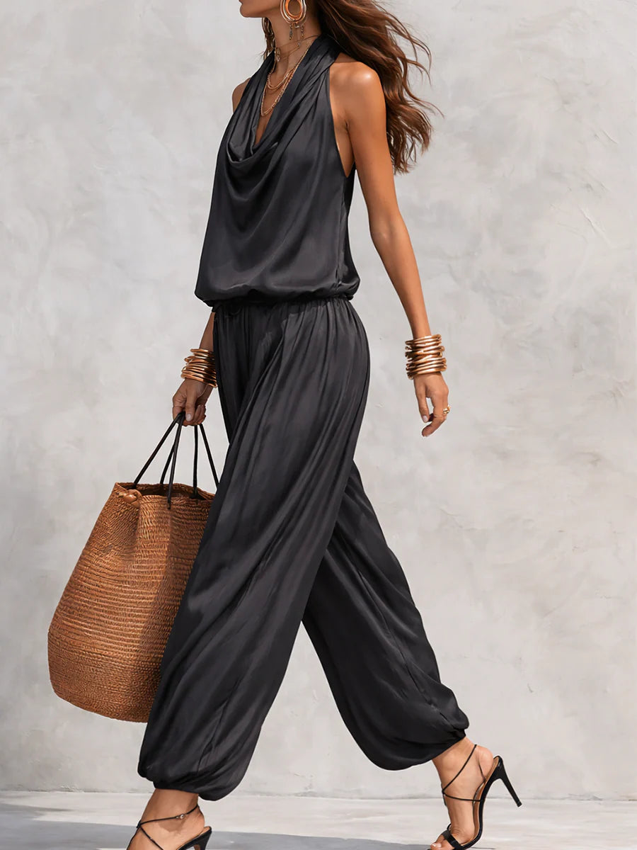 Serena Halter Neck Top and Pleated Trousers Set