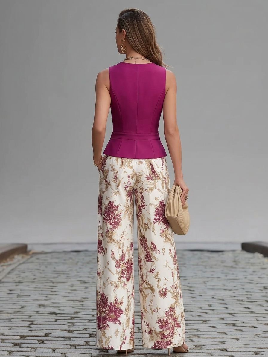 Lila Floral Print Pants Set