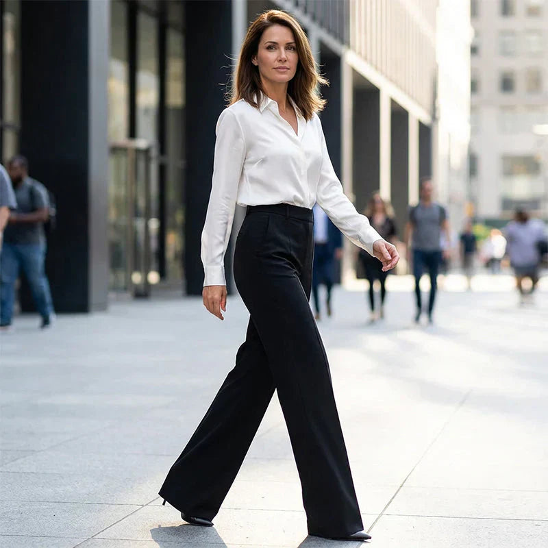 ELINORA | Chic high-waisted trousers with a flattering fit for work and elegant moments
