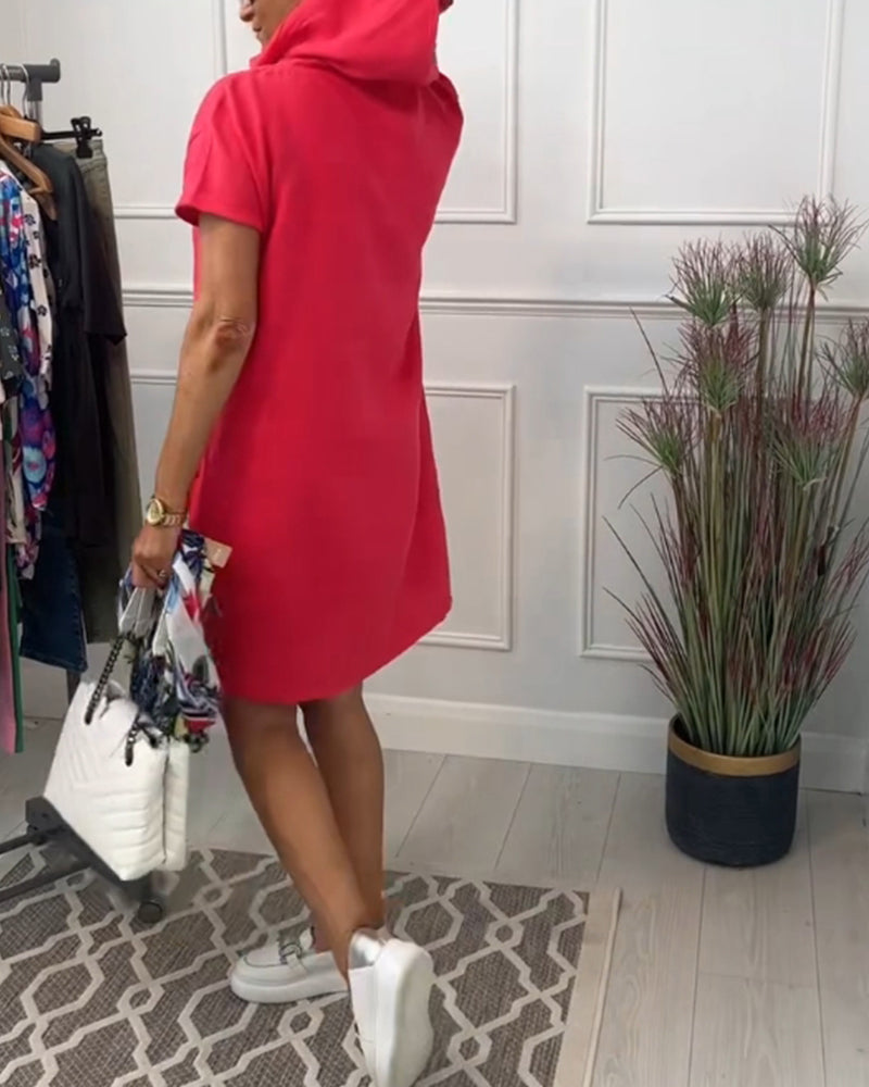 INES | Casual Dress with Hood and Short Sleeves Perfect for Summer