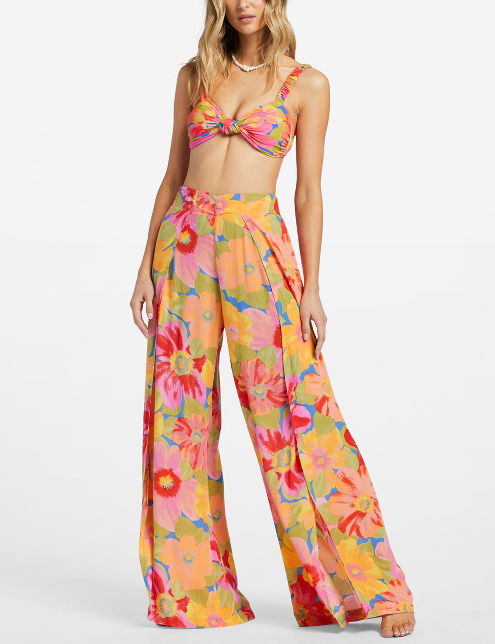 Flower Pants with Flared Details