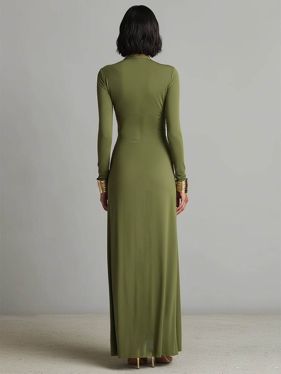Valentina · Maxi dress with V-neck and ruffle details