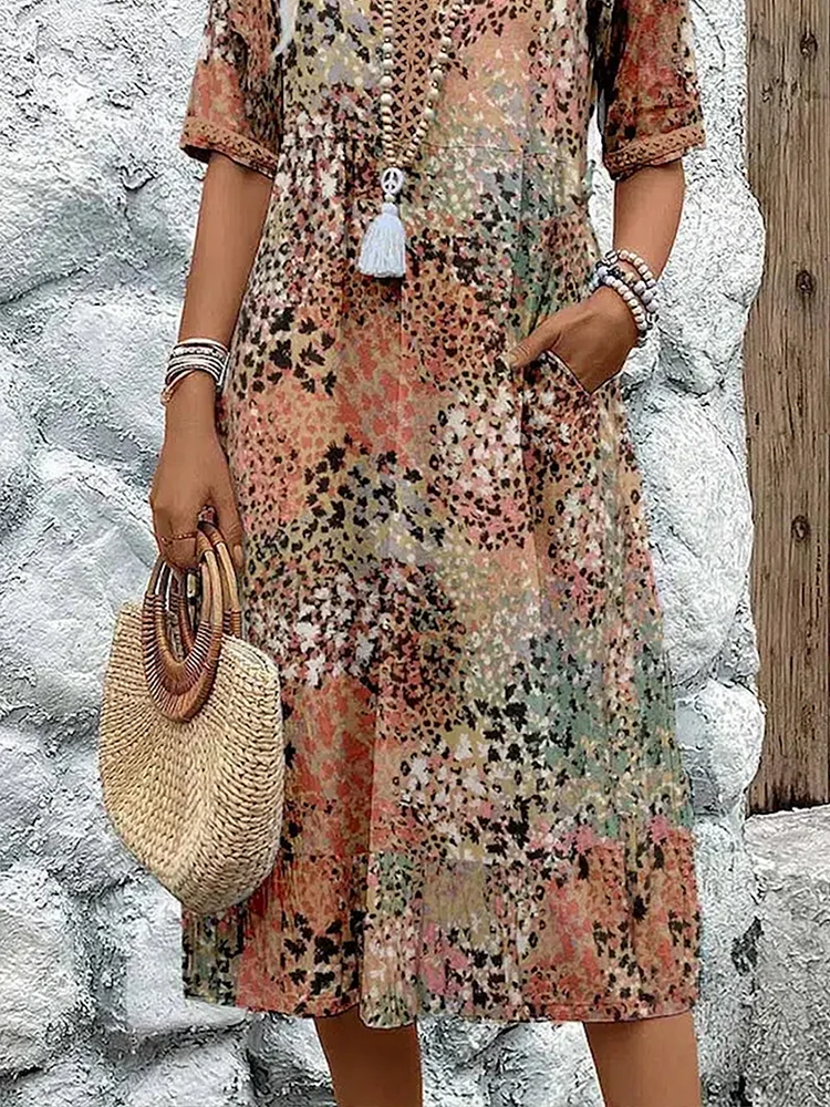 CALLIE | Vibrant Midi Dress Flattering Fit Effortless Style
