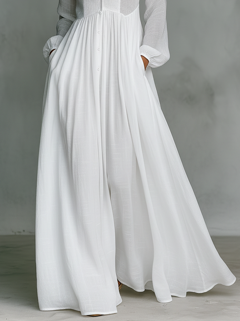 Elisa · Minimalist maxi dress with high collar
