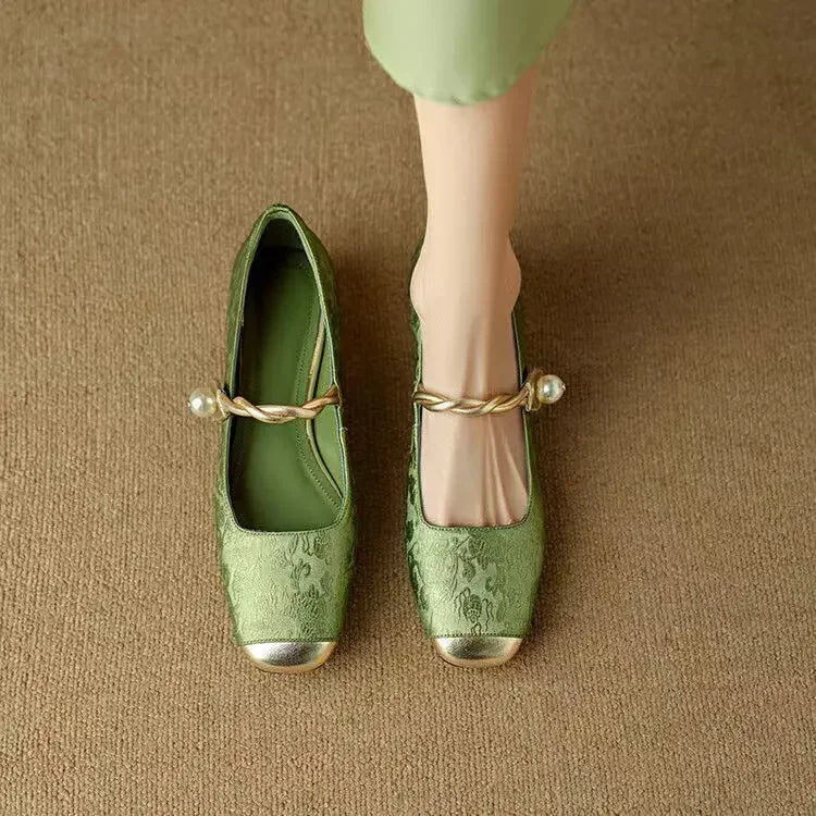 Pearl Strap Vintage Mary Jane Heels