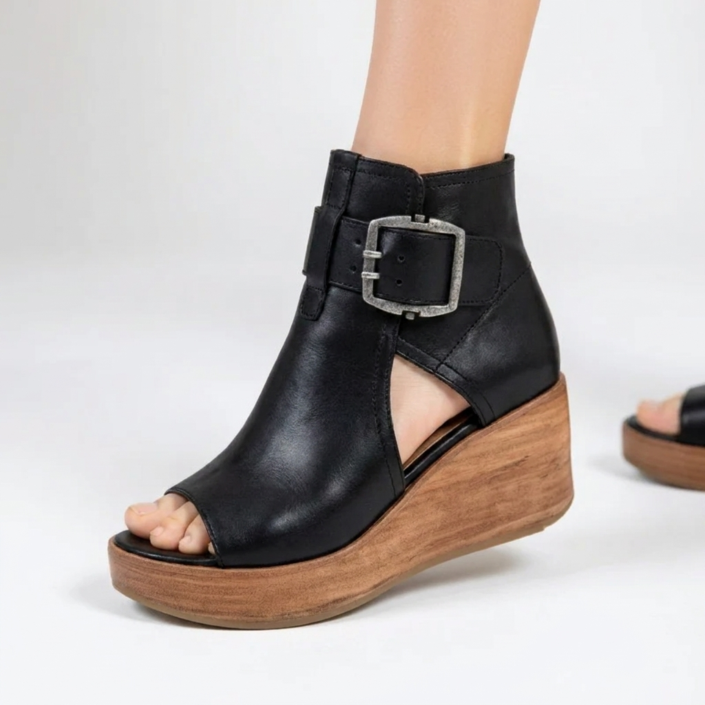Orelisse™ - Modern Open-Back Wedge Ankle Boots