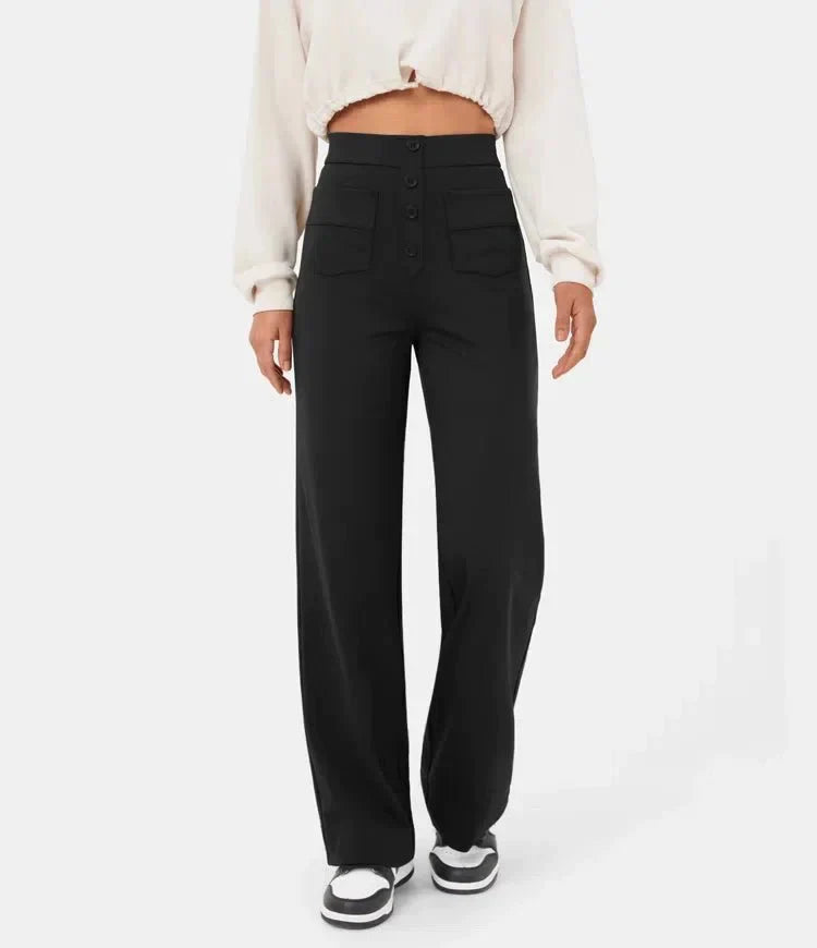 High waist casual elastic pants