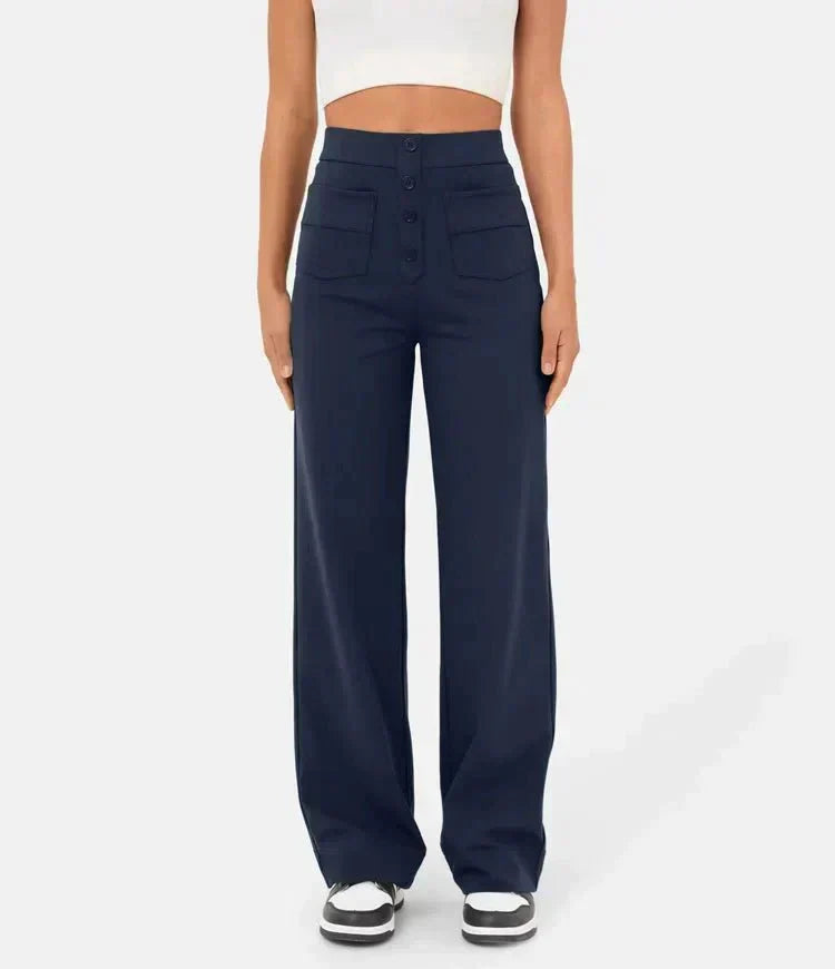 High waist casual elastic pants